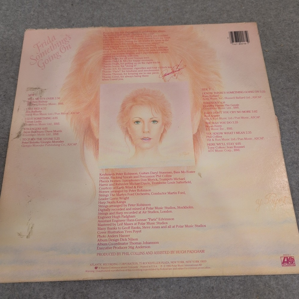 Frida Somethings Going On Vinyl LP 1982 Atlantic 80018-1 Phil Collins Produced - Picture 2 of 6